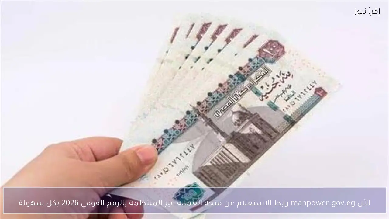 الأن manpower.gov.eg رابط الاستعلام عن منحة العمالة غير المنتظمة بالرقم القومي 2026 بكل سهولة