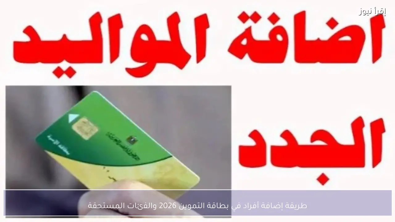 طريقة إضافة أفراد في بطاقة التموين 2026 والفئات المستحقة عبر بوابة مصر الرقمية