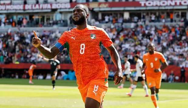 فرانك كيسي يسجل هدف التقدم لساحل العاج ضد ألمانيا في الشوط الأول بمباراة كأس العالم 2026