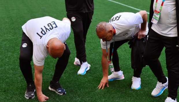 تفقد الجهاز الفني لمنتخب مصر ملعب مباراة نيوزيلندا في كأس العالم 2026