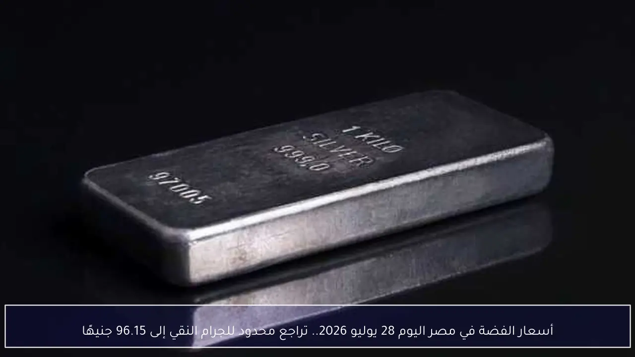 أسعار الفضة في مصر اليوم 28 يوليو 2026.. تراجع محدود للجرام النقي إلى 96.15 جنيهًا