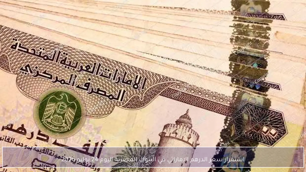 استقرار سعر الدرهم الإماراتي في البنوك المصرية اليوم 24 يوليو 2026