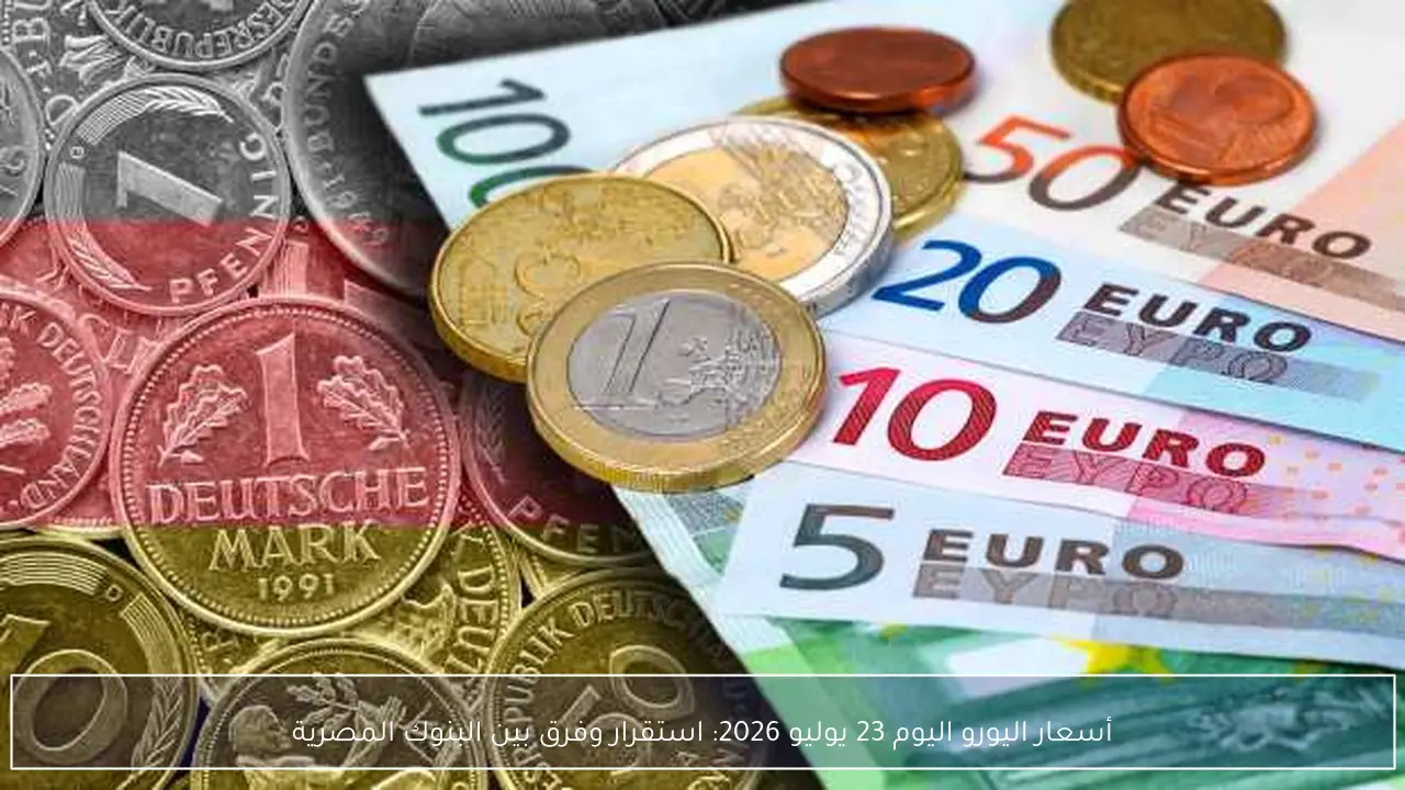 أسعار اليورو اليوم 23 يوليو 2026: استقرار وفرق بين البنوك المصرية