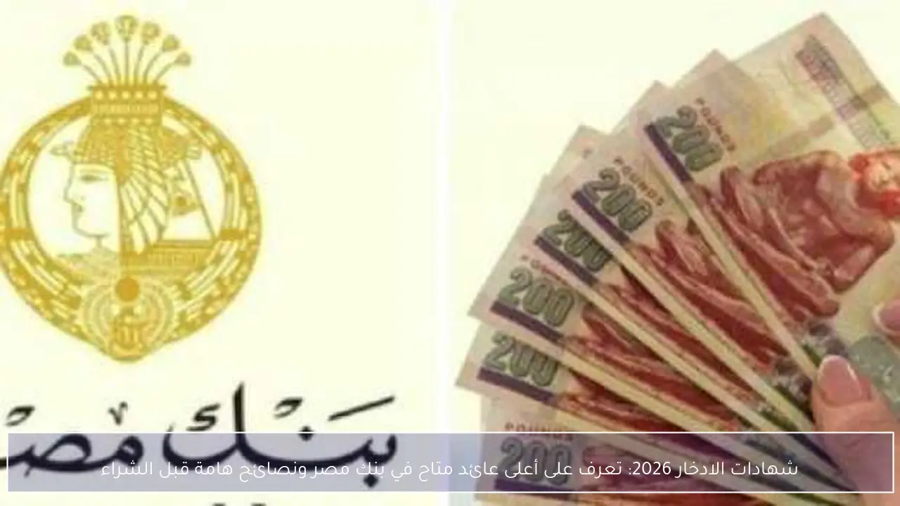 شهادات الادخار 2026: تعرف على أعلى عائد متاح في بنك مصر ونصائح هامة قبل الشراء