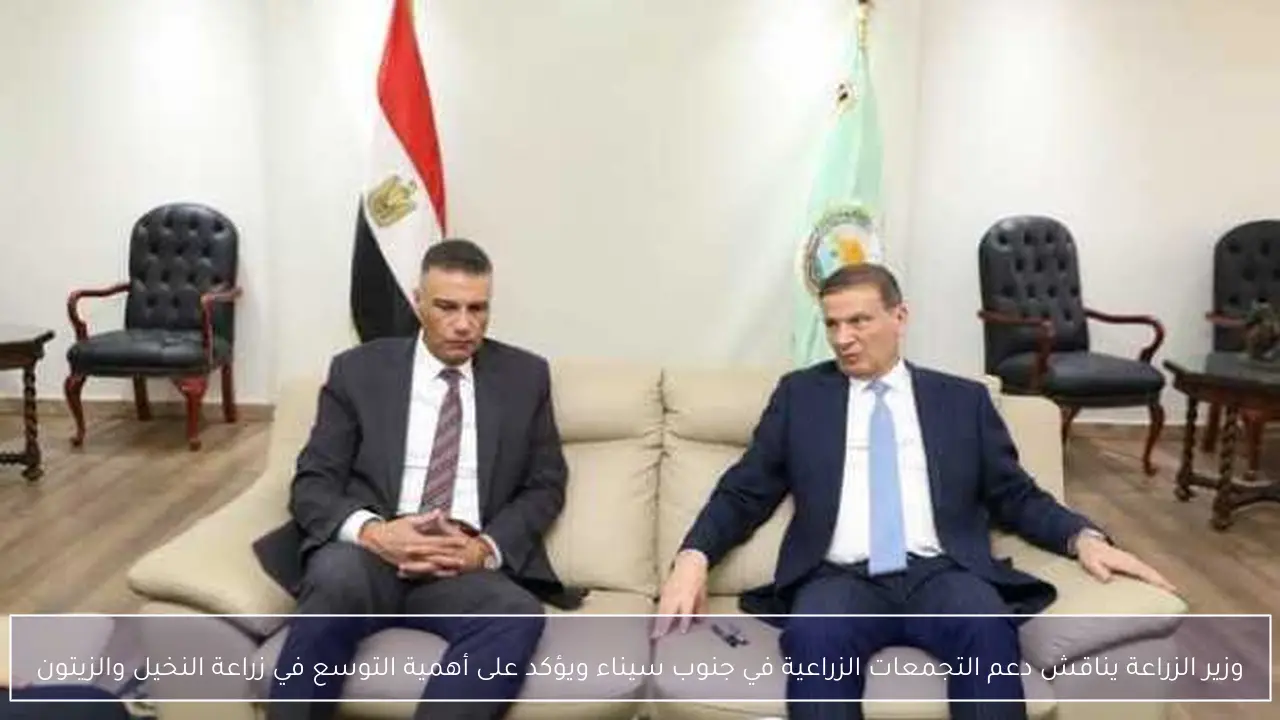 وزير الزراعة يناقش دعم التجمعات الزراعية في جنوب سيناء ويؤكد على أهمية التوسع في زراعة النخيل والزيتون