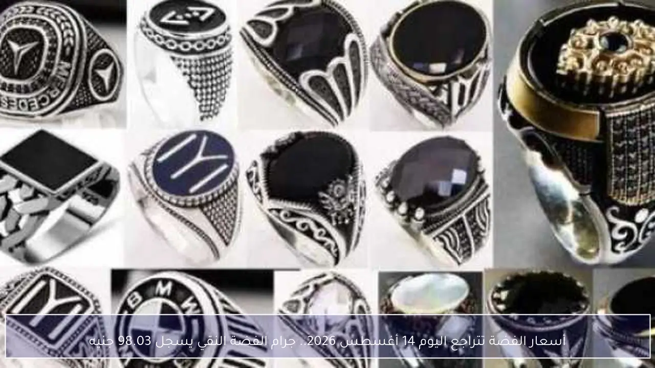 أسعار الفضة تتراجع اليوم 14 أغسطس 2026.. جرام الفضة النقي يسجل 98.03 جنيه