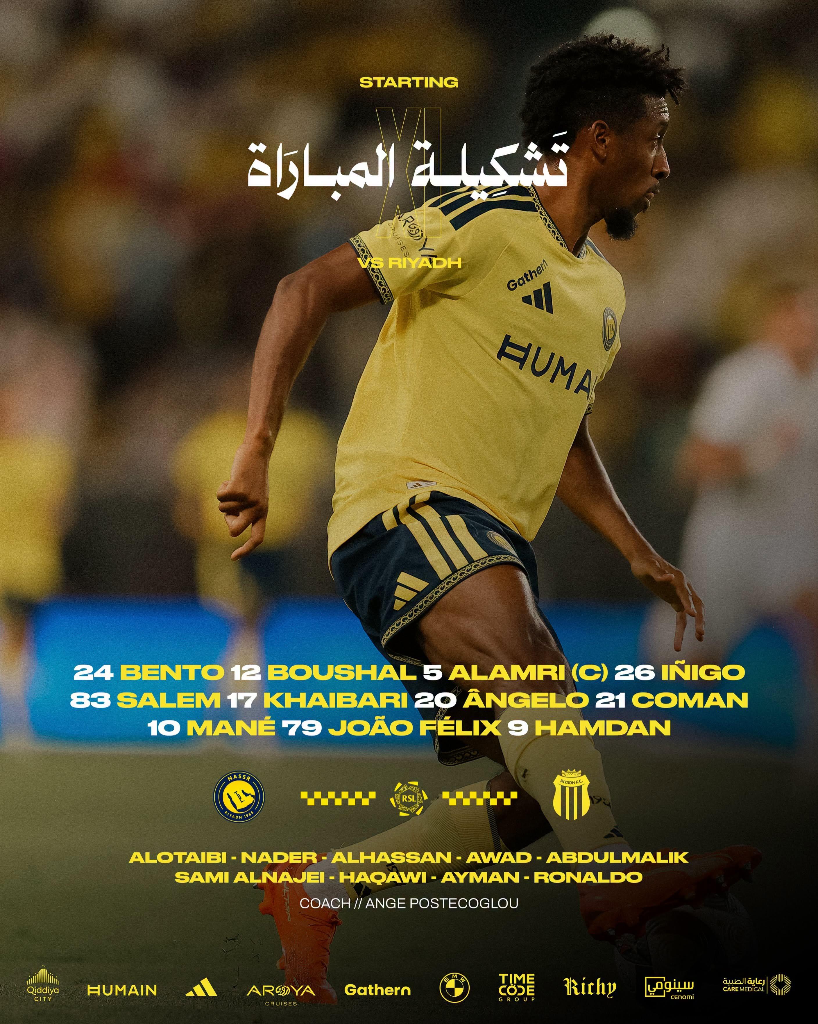 تشكيل النصر ضد الرياض