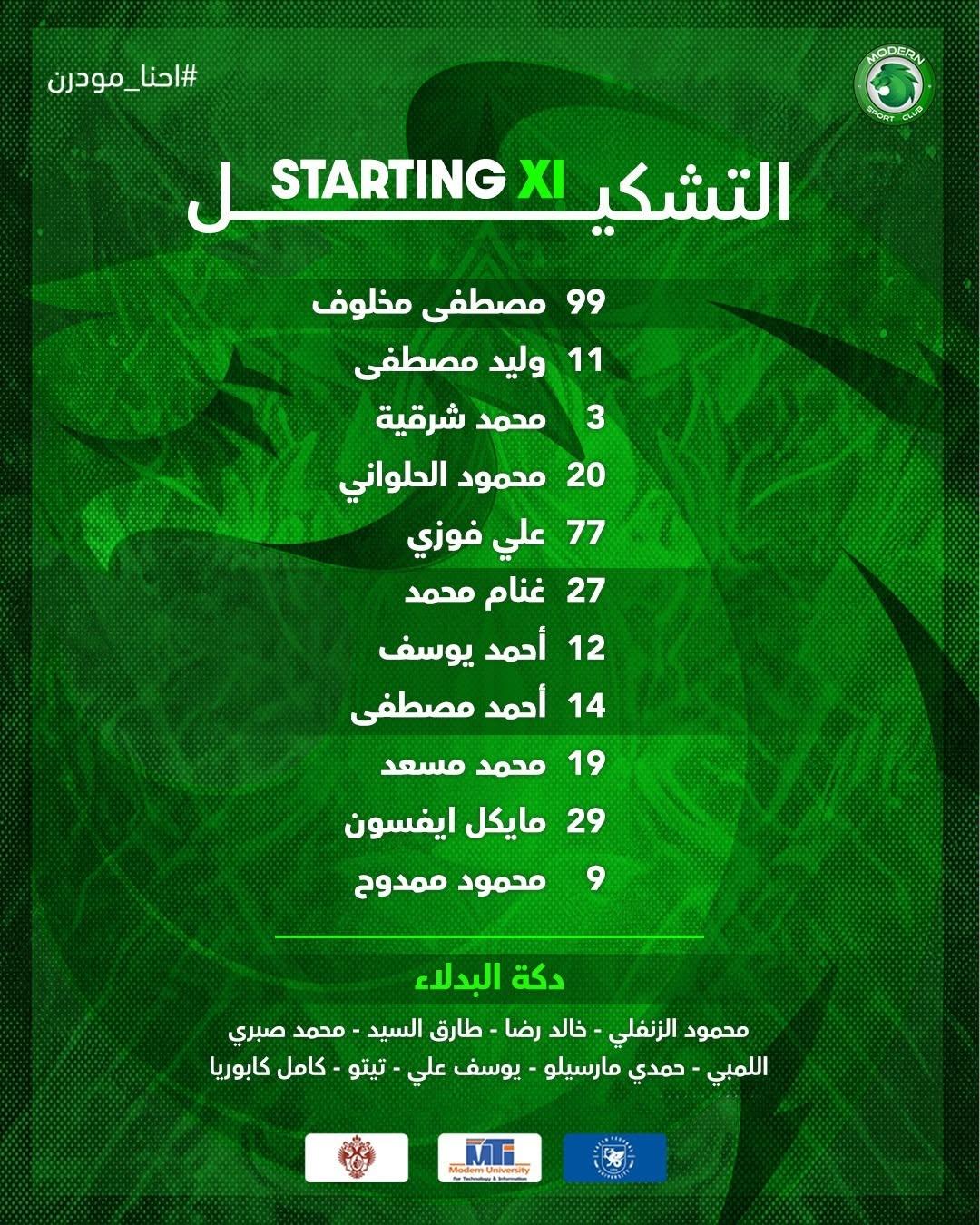 تشكيل مودرن سبورت ضد الجونة