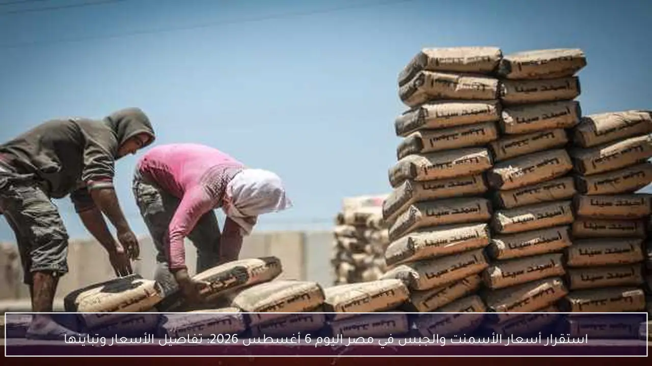 استقرار أسعار الأسمنت والجبس في مصر اليوم 6 أغسطس 2026: تفاصيل الأسعار وتباينها