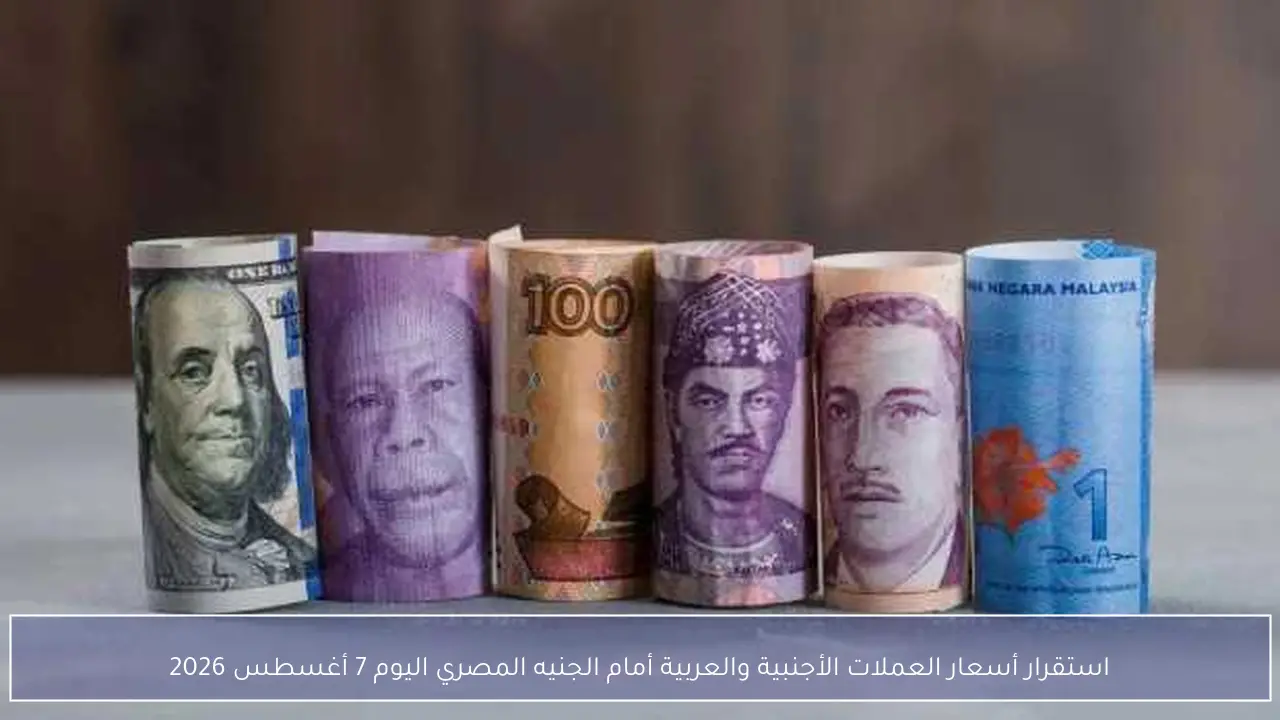 استقرار أسعار العملات الأجنبية والعربية أمام الجنيه المصري اليوم 7 أغسطس 2026