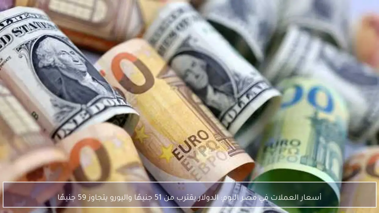أسعار العملات في مصر اليوم: الدولار يقترب من 51 جنيهًا واليورو يتجاوز 59 جنيهًا