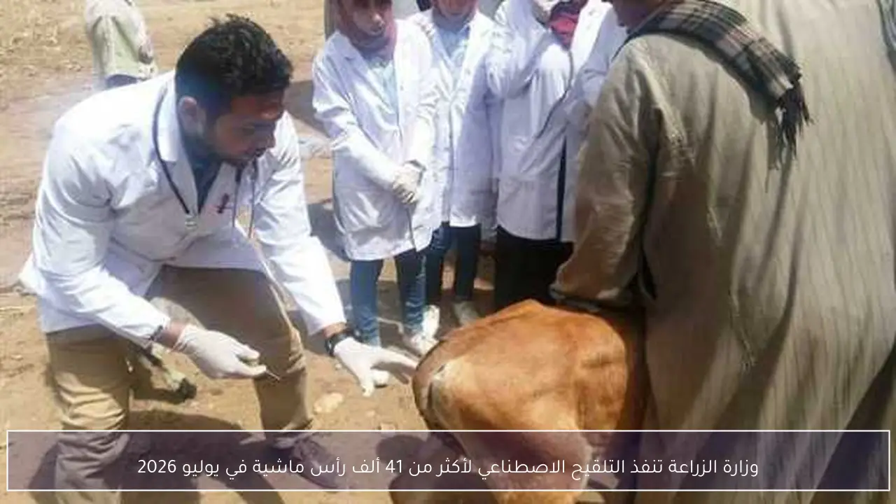 وزارة الزراعة تنفذ التلقيح الاصطناعي لأكثر من 41 ألف رأس ماشية في يوليو 2026