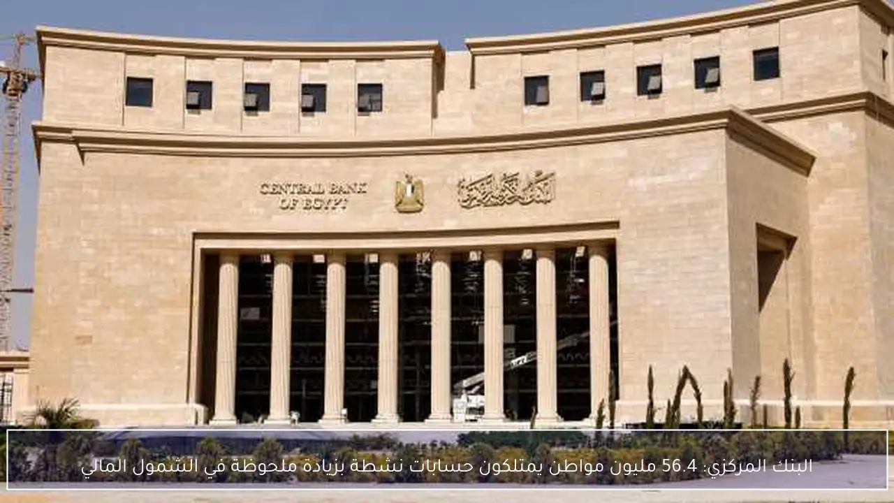البنك المركزي: 56.4 مليون مواطن يمتلكون حسابات نشطة بزيادة ملحوظة في الشمول المالي
