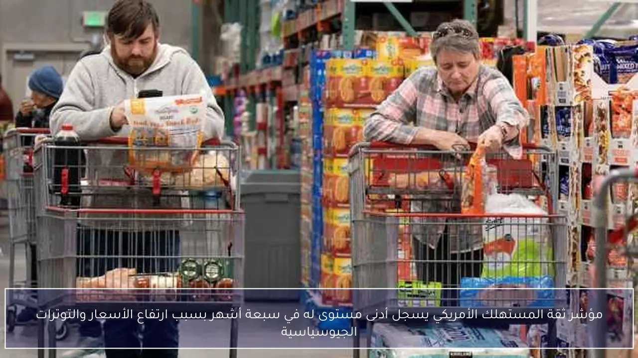مؤشر ثقة المستهلك الأمريكي يسجل أدنى مستوى له في سبعة أشهر بسبب ارتفاع الأسعار والتوترات الجيوسياسية