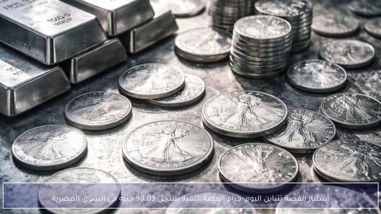 أسعار الفضة تتباين اليوم: جرام الفضة النقية يسجل 98.03 جنيه في السوق المصرية