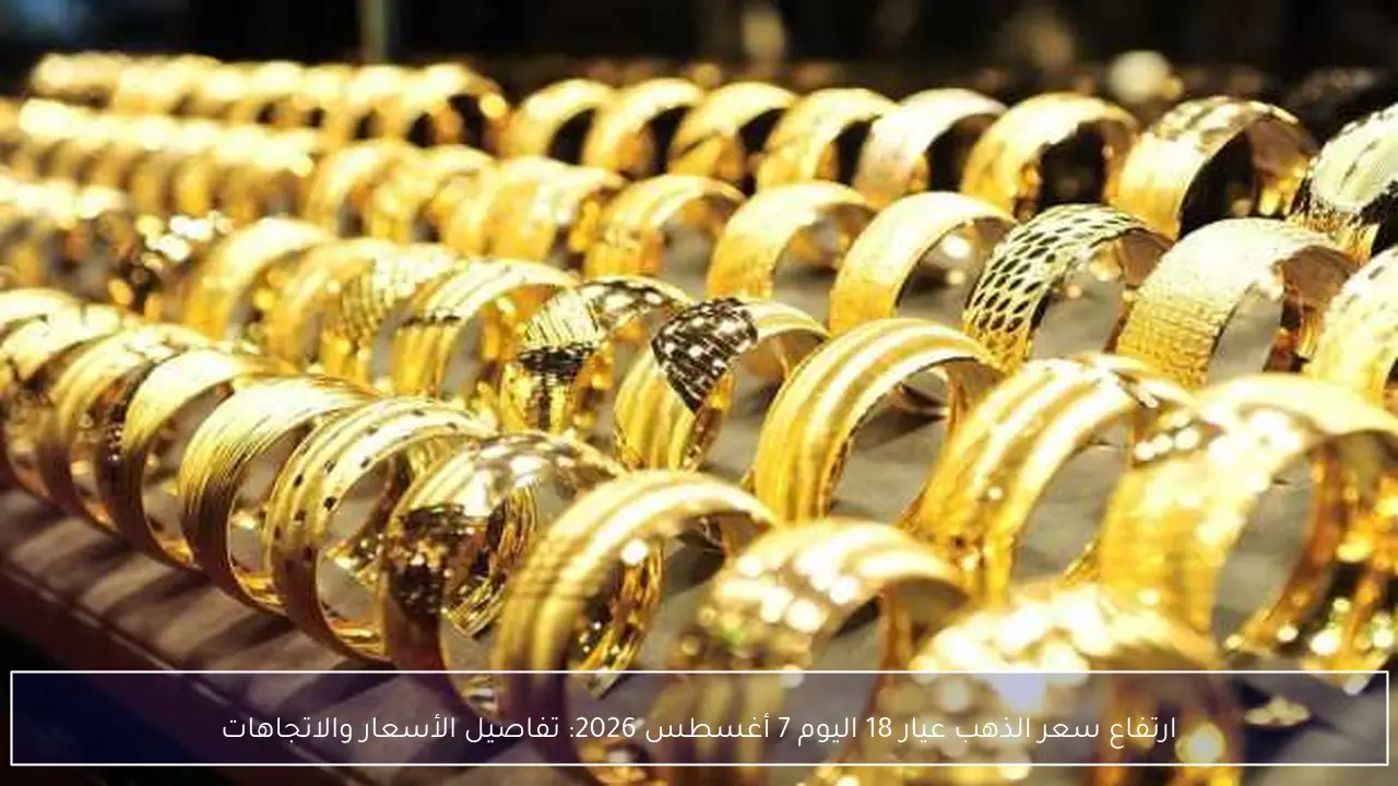ارتفاع سعر الذهب عيار 18 اليوم 7 أغسطس 2026: تفاصيل الأسعار والاتجاهات