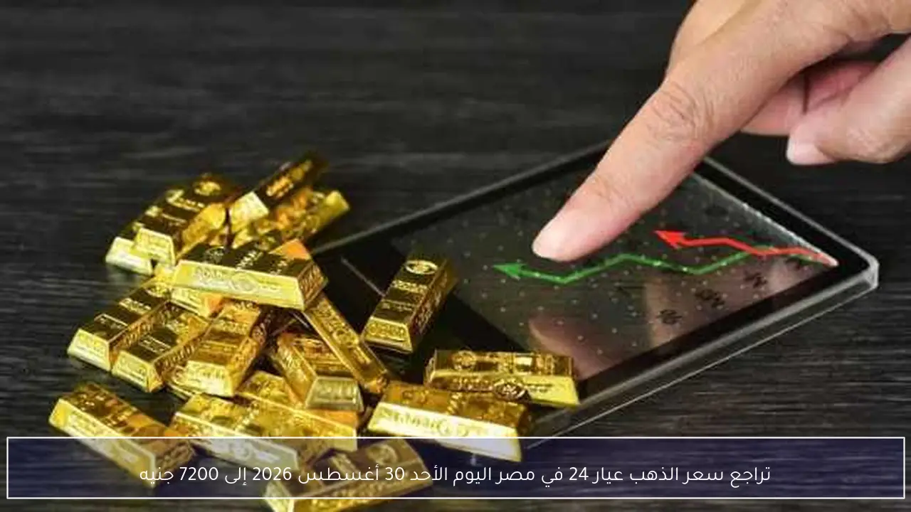 تراجع سعر الذهب عيار 24 في مصر اليوم الأحد 30 أغسطس 2026 إلى 7200 جنيه