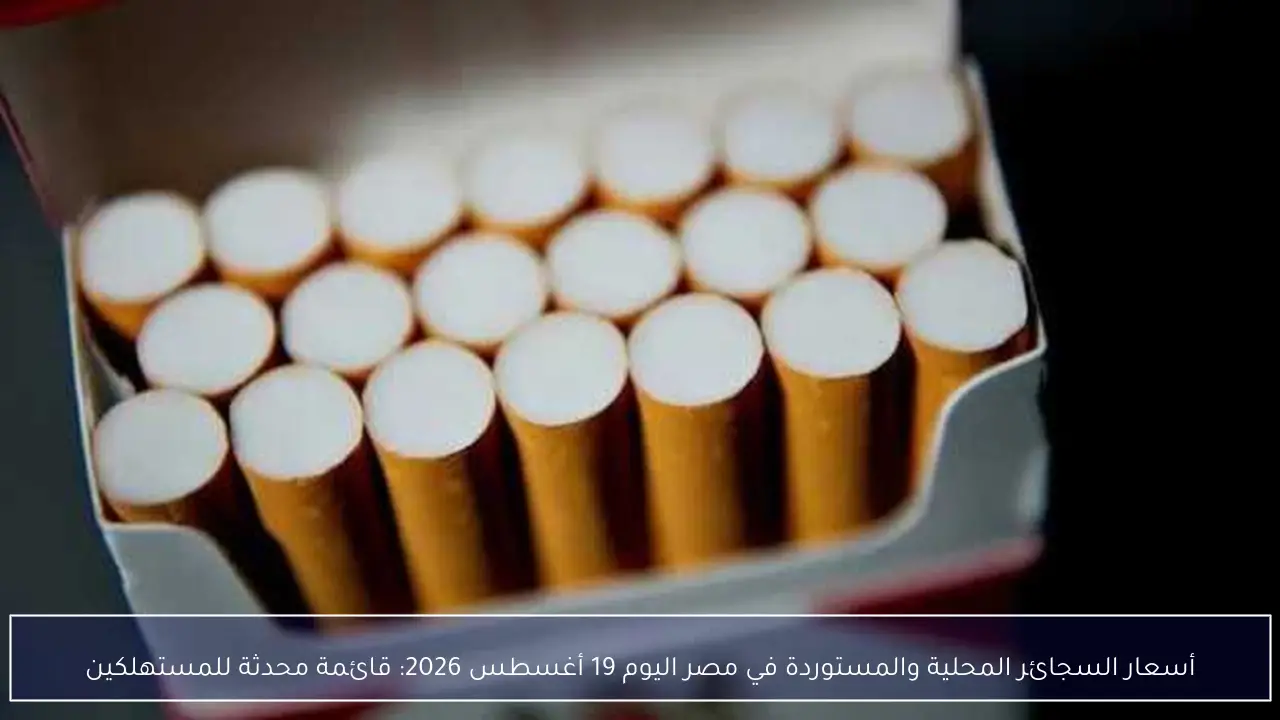 أسعار السجائر المحلية والمستوردة في مصر اليوم 19 أغسطس 2026: قائمة محدثة للمستهلكين