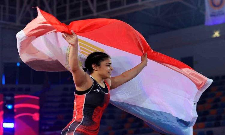 لاعبة منتخب مصر للمصارعة مودة بدوي
