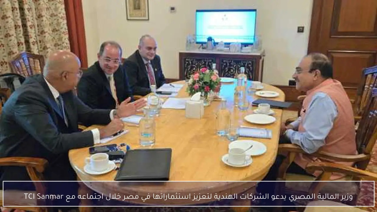 وزير المالية المصري يدعو الشركات الهندية لتعزيز استثماراتها في مصر خلال اجتماعه مع TCI Sanmar