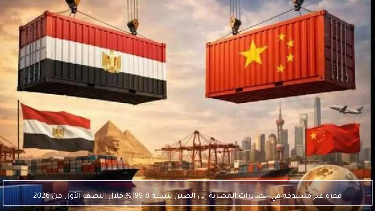 قفزة غير مسبوقة في الصادرات المصرية إلى الصين بنسبة 199.8% خلال النصف الأول من 2026