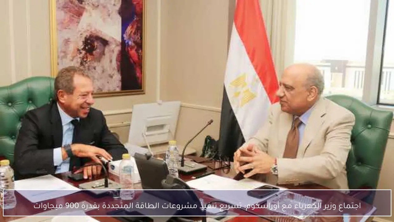 اجتماع وزير الكهرباء مع أوراسكوم: تسريع تنفيذ مشروعات الطاقة المتجددة بقدرة 900 ميجاوات