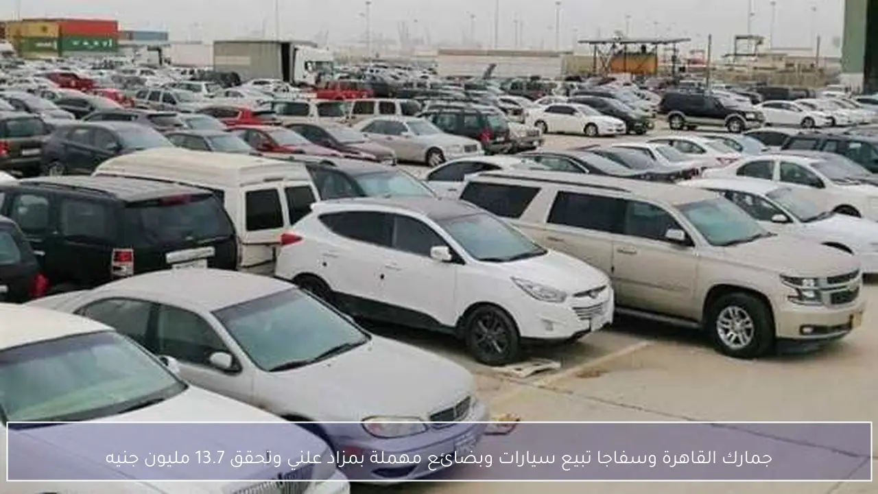جمارك القاهرة وسفاجا تبيع سيارات وبضائع مهملة بمزاد علني وتحقق 13.7 مليون جنيه