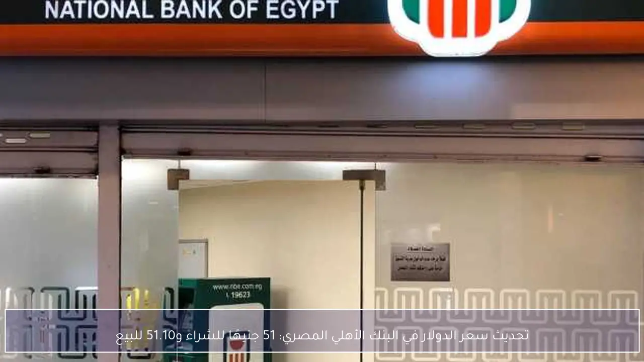 تحديث سعر الدولار في البنك الأهلي المصري: 51 جنيهًا للشراء و51.10 للبيع