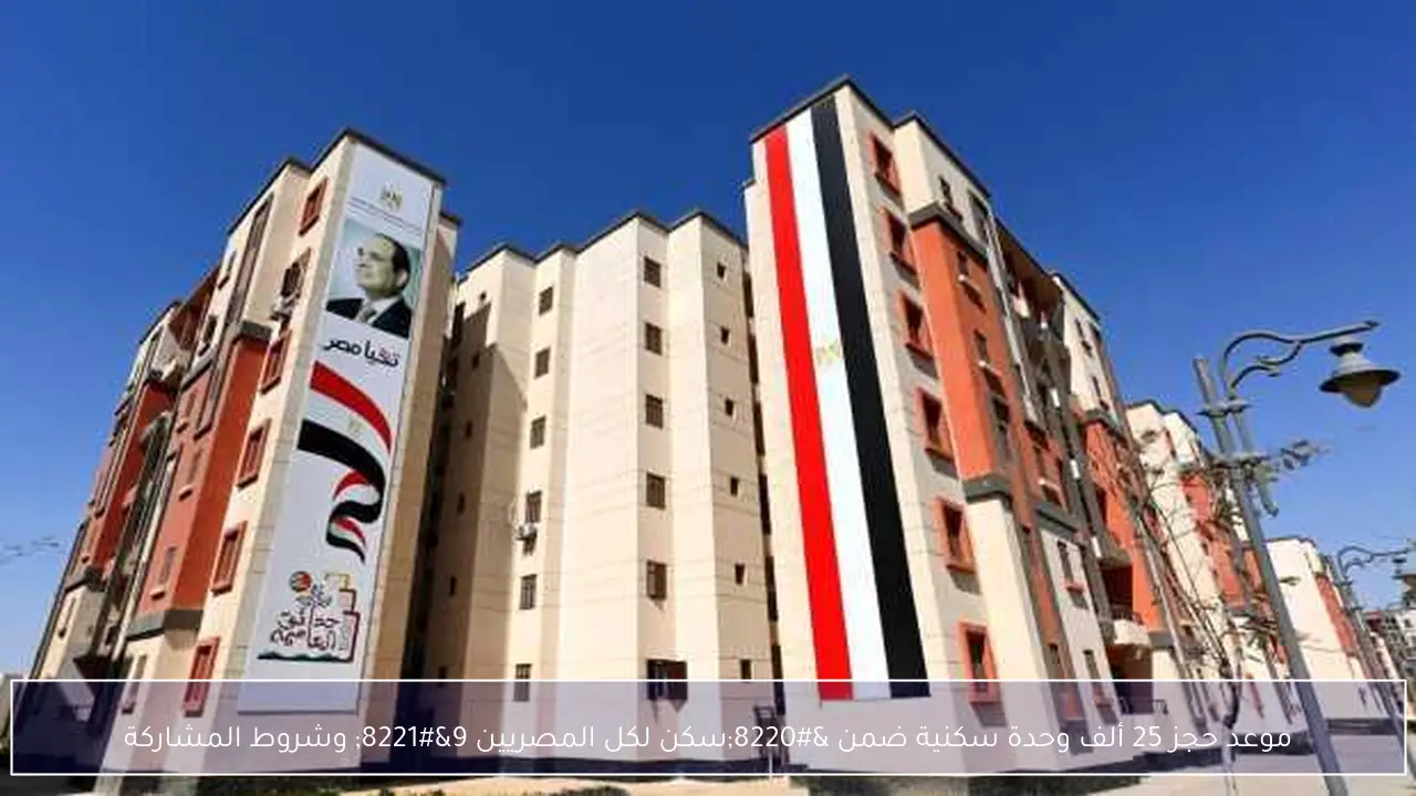 موعد حجز 25 ألف وحدة سكنية ضمن “سكن لكل المصريين 9” وشروط المشاركة