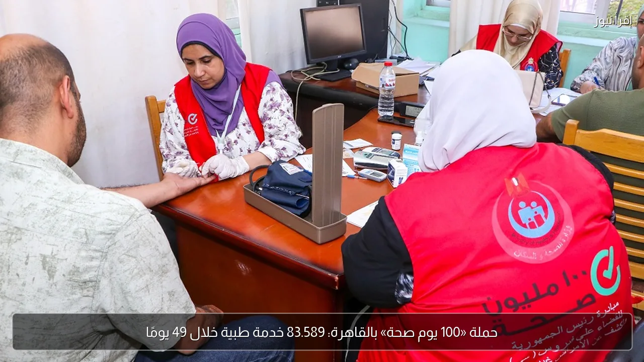 حملة «100 يوم صحة» بالقاهرة: 83.589 خدمة طبية خلال 49 يومًا