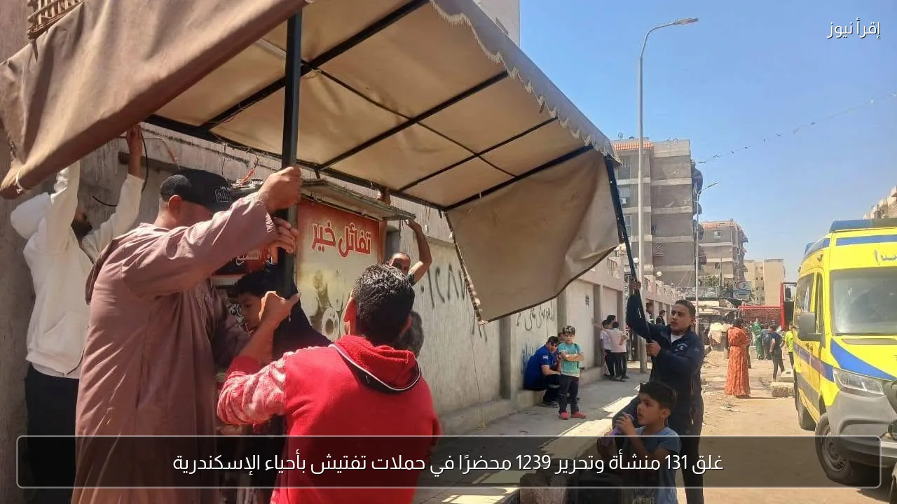 غلق 131 منشأة وتحرير 1239 محضرًا في حملات تفتيش بأحياء الإسكندرية