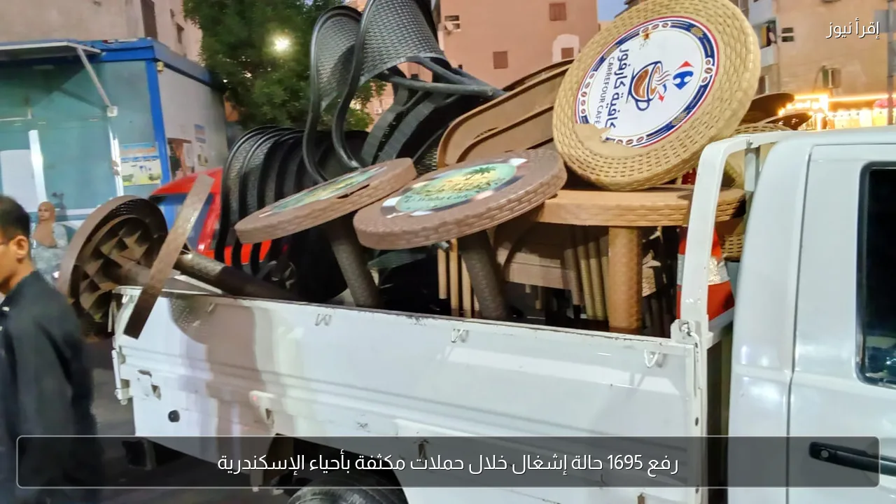 رفع 1695 حالة إشغال خلال حملات مكثفة بأحياء الإسكندرية