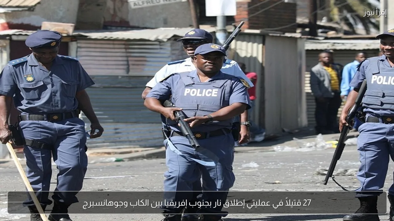 27 قتيلاً في عمليتي إطلاق نار بجنوب إفريقيا بين الكاب وجوهانسبرج