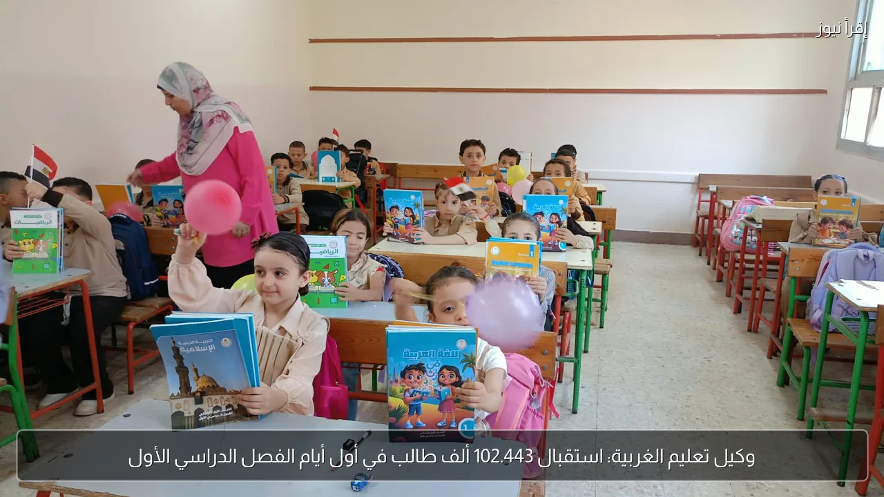 وكيل تعليم الغربية: استقبال 102.443 ألف طالب في أول أيام الفصل الدراسي الأول