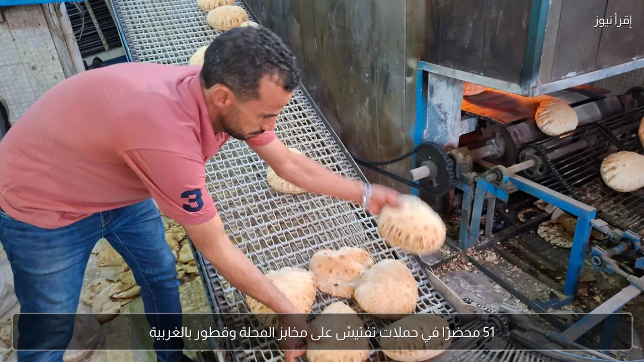51 محضرًا في حملات تفتيش على مخابز المحلة وقطور بالغربية