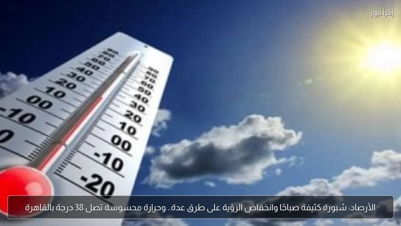 الأرصاد: شبورة كثيفة صباحًا وانخفاض الرؤية على طرق عدة.. وحرارة محسوسة تصل 38 درجة بالقاهرة