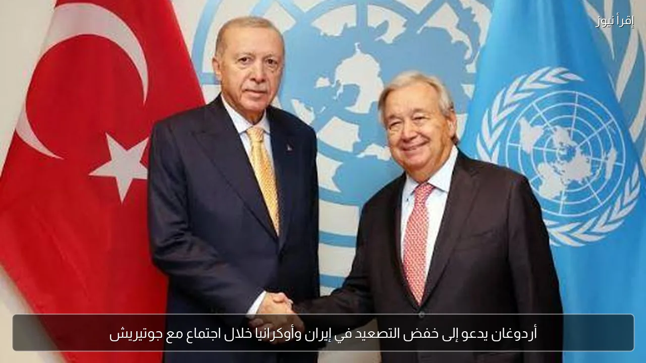 أردوغان يدعو إلى خفض التصعيد في إيران وأوكرانيا خلال اجتماع مع جوتيريش