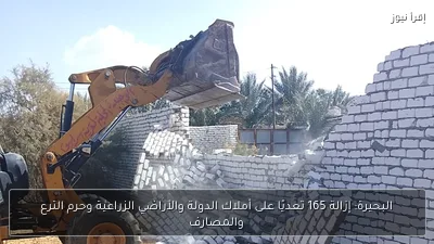البحيرة: إزالة 165 تعديًا على أملاك الدولة والأراضي الزراعية وحرم الترع والمصارف
