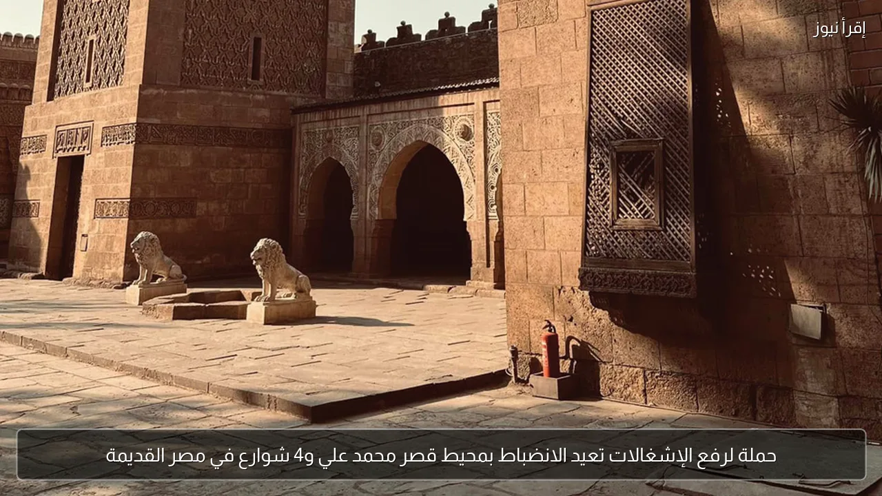 حملة لرفع الإشغالات تعيد الانضباط بمحيط قصر محمد علي و4 شوارع في مصر القديمة