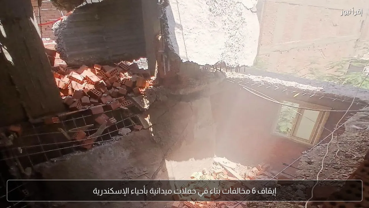 إيقاف 6 مخالفات بناء في حملات ميدانية بأحياء الإسكندرية