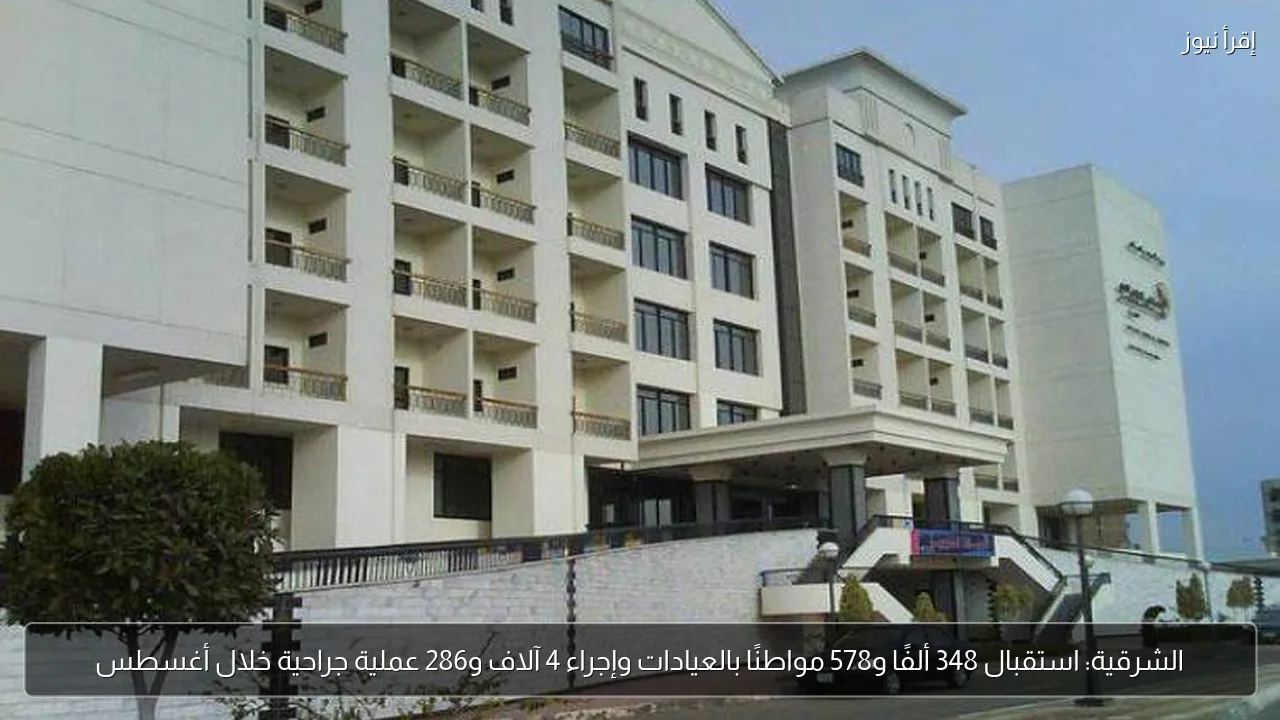 الشرقية: استقبال 348 ألفًا و578 مواطنًا بالعيادات وإجراء 4 آلاف و286 عملية جراحية خلال أغسطس