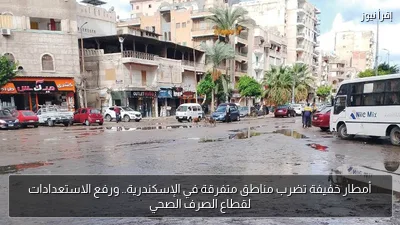 أمطار خفيفة تضرب مناطق متفرقة في الإسكندرية.. ورفع الاستعدادات لقطاع الصرف الصحي