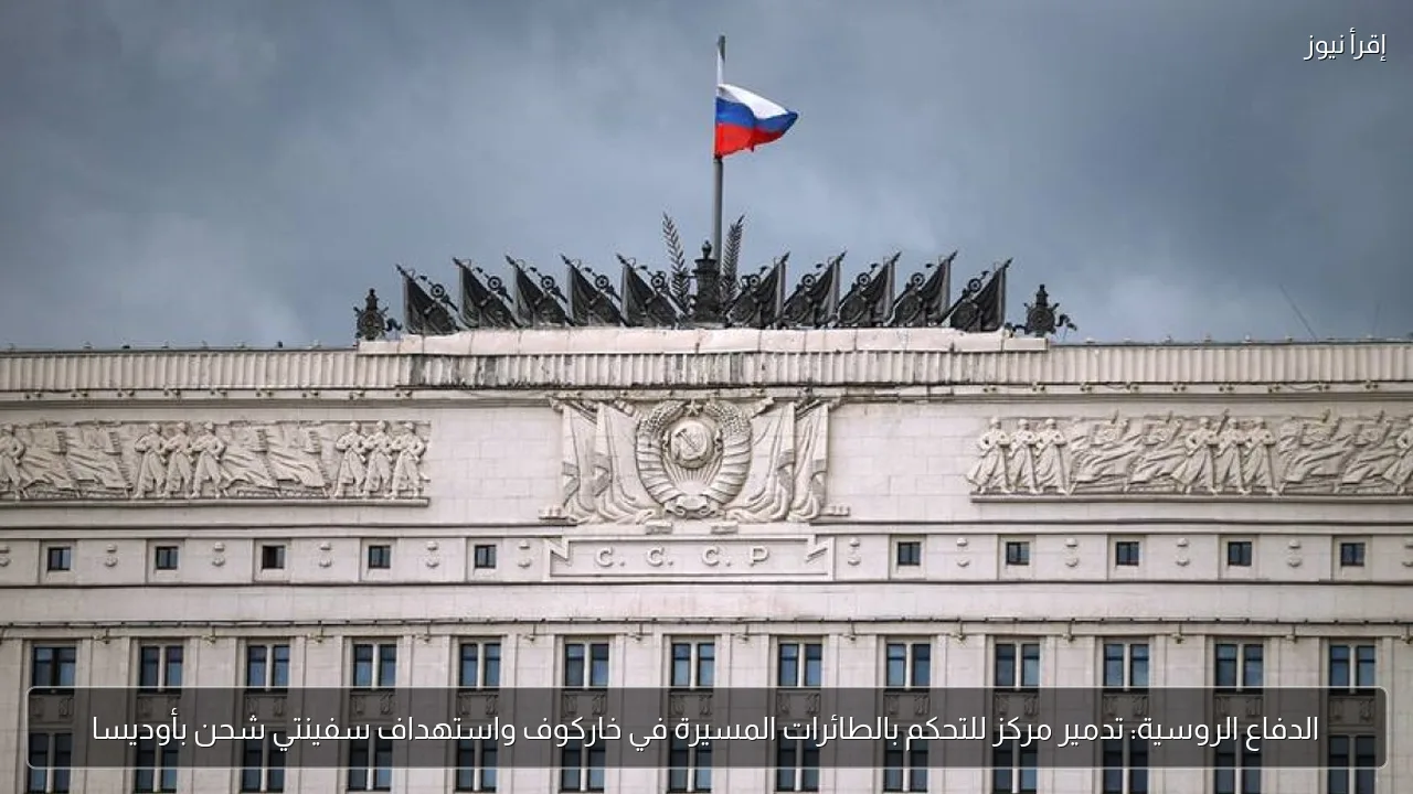 الدفاع الروسية: تدمير مركز للتحكم بالطائرات المسيرة في خاركوف واستهداف سفينتي شحن بأوديسا