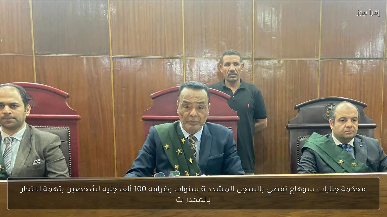 محكمة جنايات سوهاج تقضي بالسجن المشدد 6 سنوات وغرامة 100 ألف جنيه لشخصين بتهمة الاتجار بالمخدرات