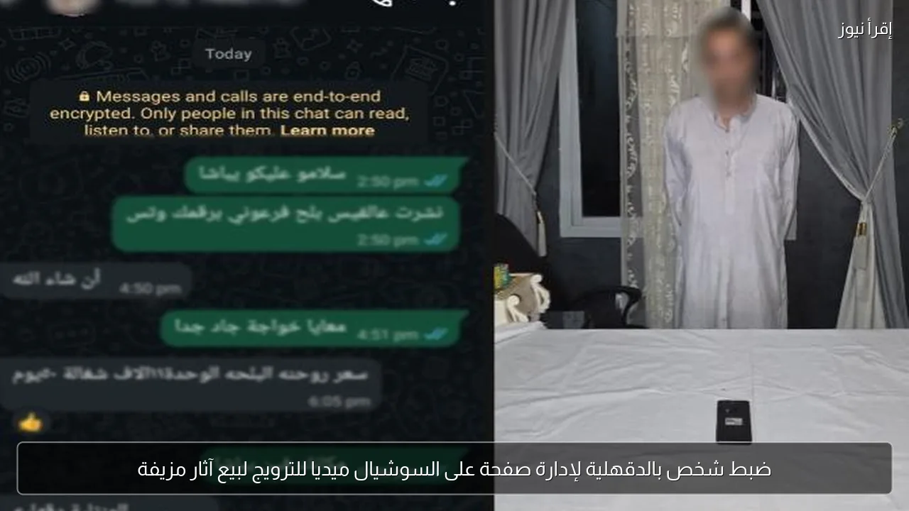 ضبط شخص بالدقهلية لإدارة صفحة على السوشيال ميديا للترويج لبيع آثار مزيفة