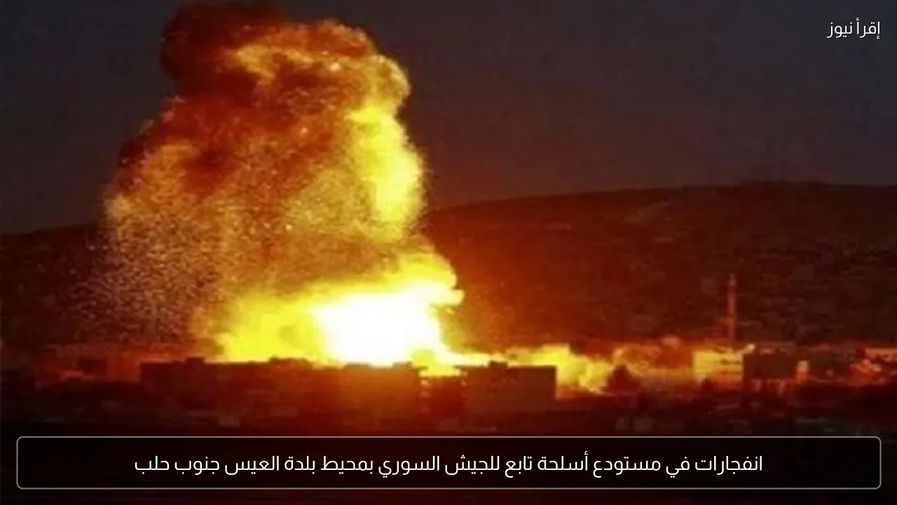 انفجارات في مستودع أسلحة تابع للجيش السوري بمحيط بلدة العيس جنوب حلب