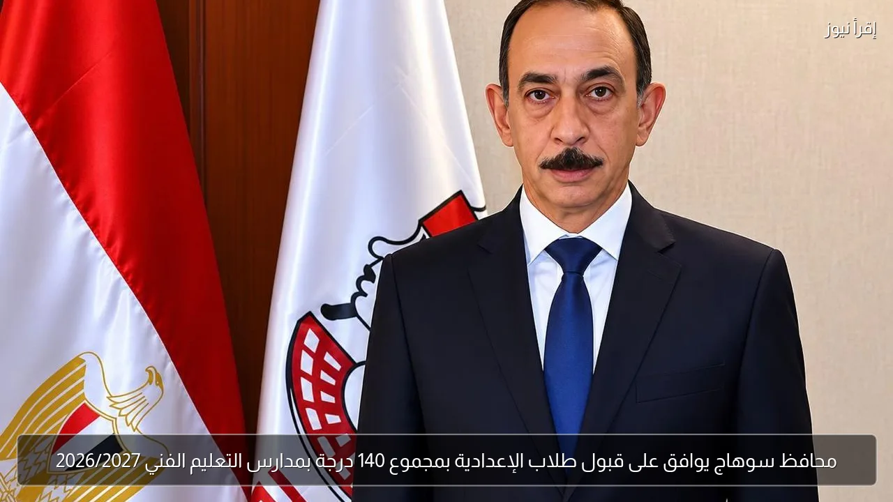 محافظ سوهاج يوافق على قبول طلاب الإعدادية بمجموع 140 درجة بمدارس التعليم الفني 2026/2027