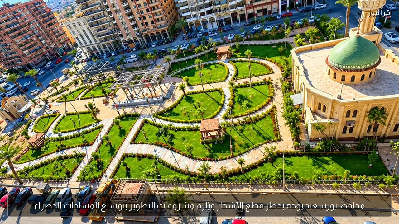 محافظ بورسعيد يوجه بحظر قطع الأشجار ويُلزم مشروعات التطوير بتوسيع المساحات الخضراء