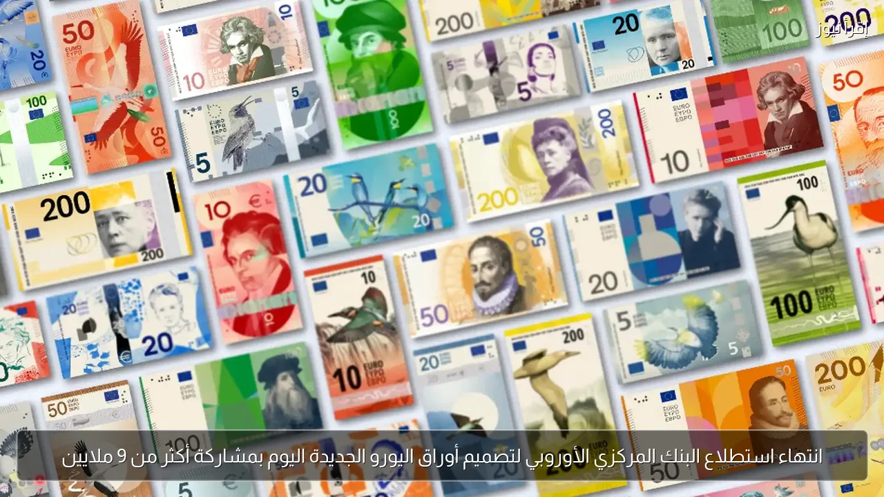 انتهاء استطلاع البنك المركزي الأوروبي لتصميم أوراق اليورو الجديدة اليوم بمشاركة أكثر من 9 ملايين