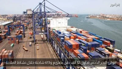 موانئ البحر الأحمر: تداول 12 ألف طن بضائع و613 شاحنة خلال نشاط الملاحة